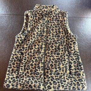 Calvin Klein Leopard Print Zipup Vest Sz L